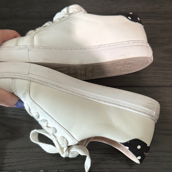 Kate Spade White Leather Upper with black polka dot spade - Picture 7 of 12